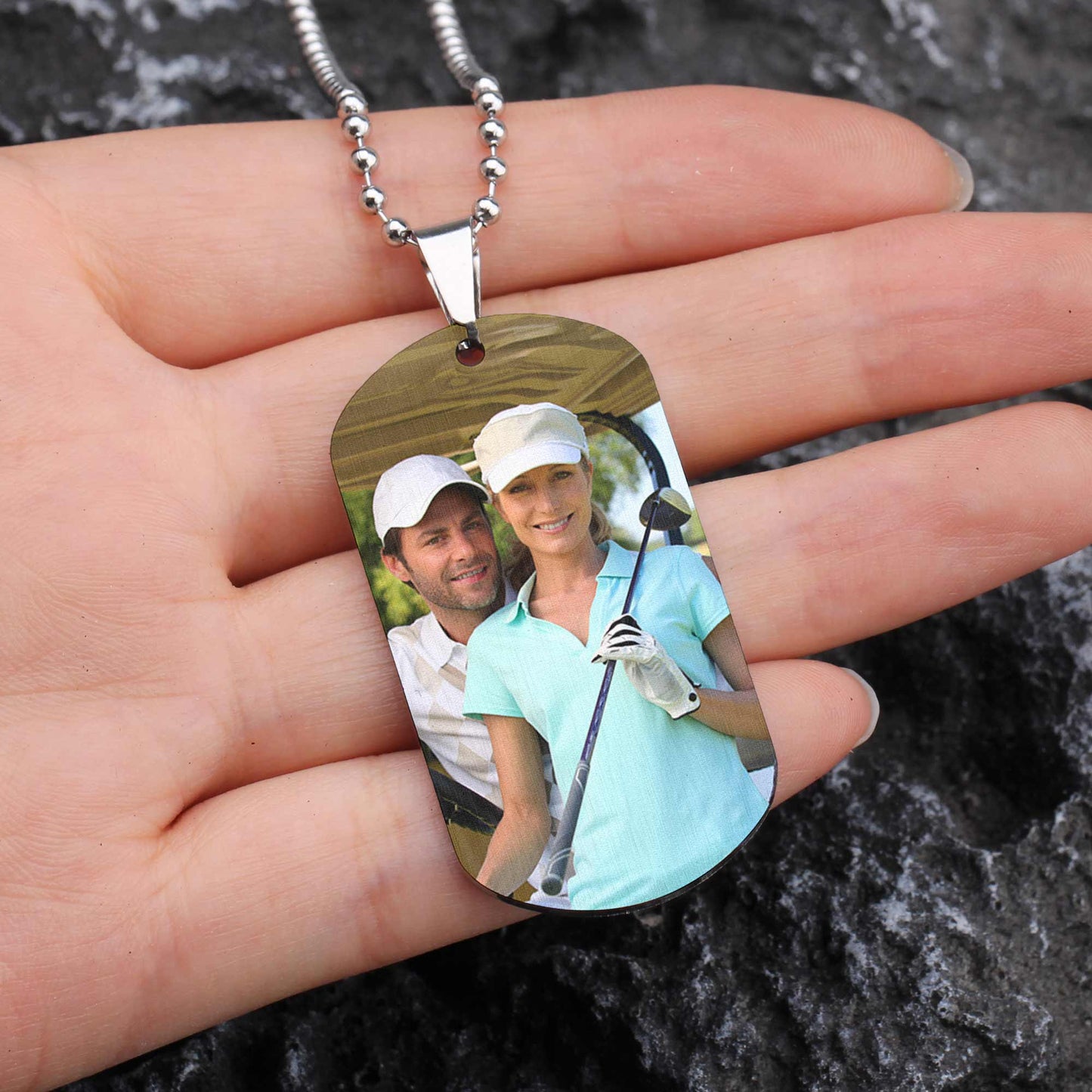 You Are My Hole In One - Personalized Photo Dog Tag Necklace