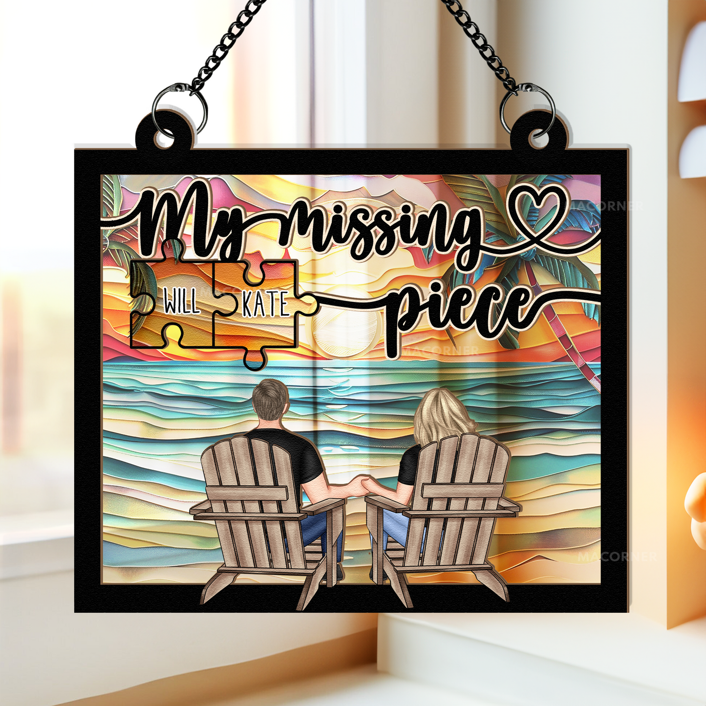 You Are My Missing Piece - Personalized Window Hanging Suncatcher Ornament