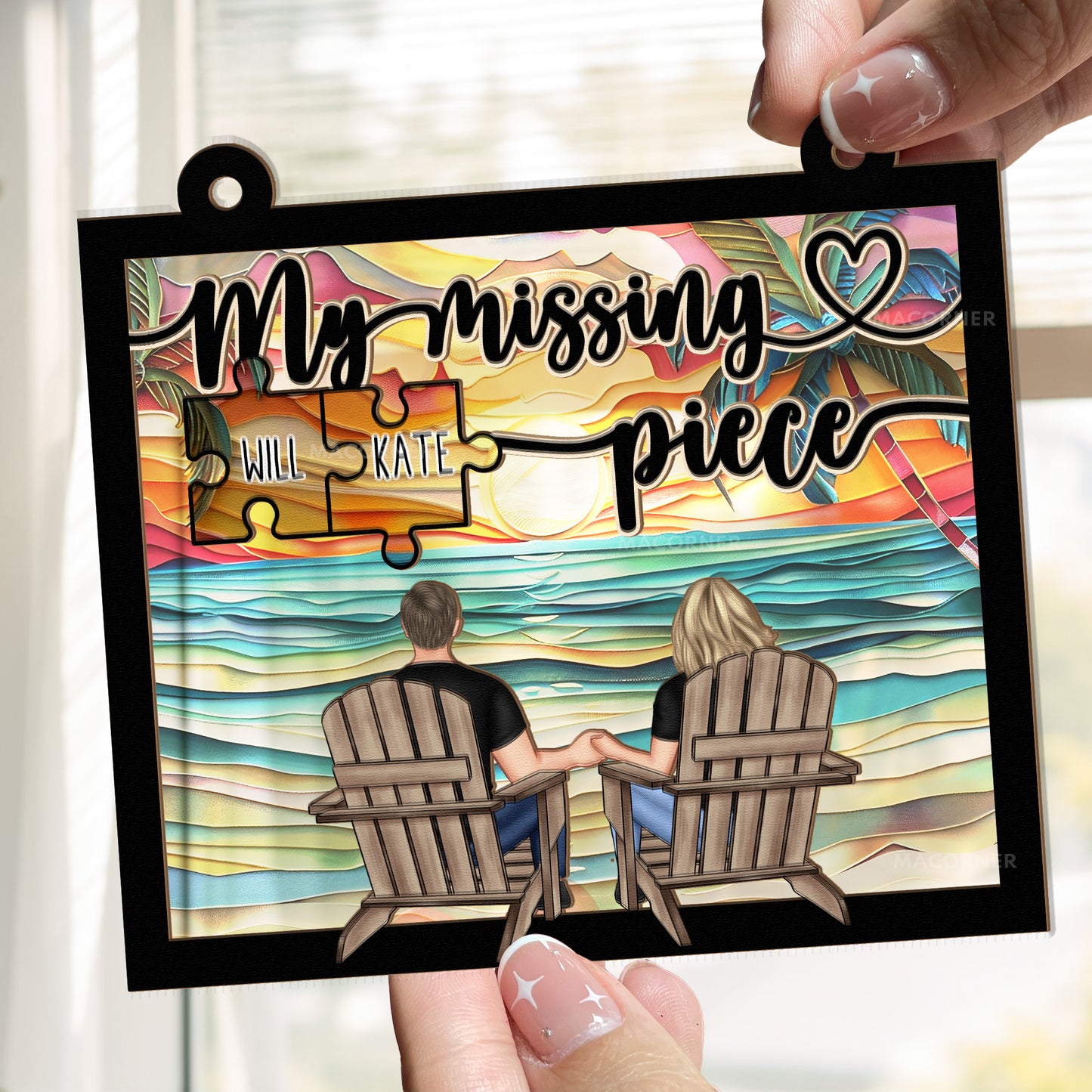 You Are My Missing Piece - Personalized Window Hanging Suncatcher Ornament