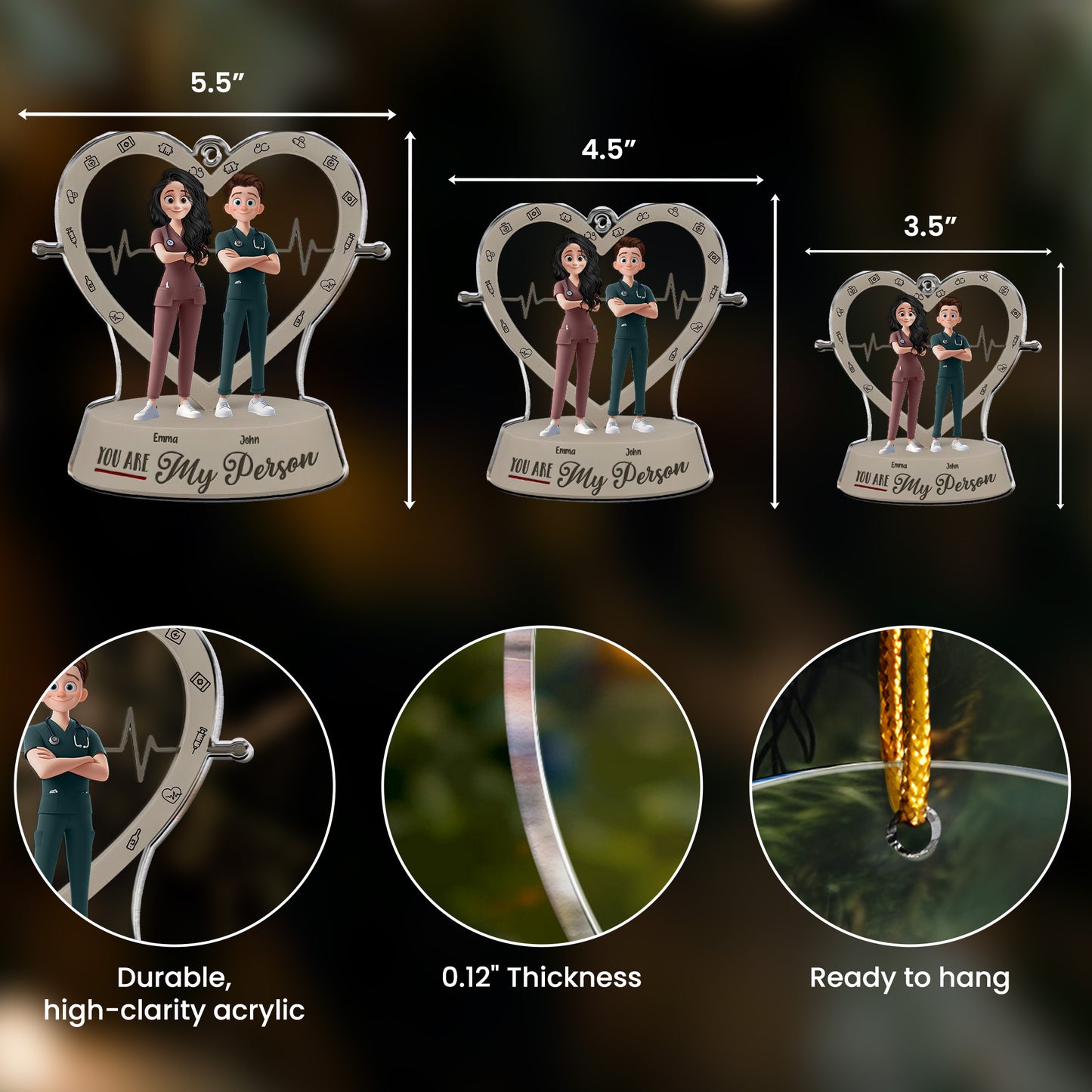 You Are My Person - Nurse Team Custom - Personalized Acrylic Ornament