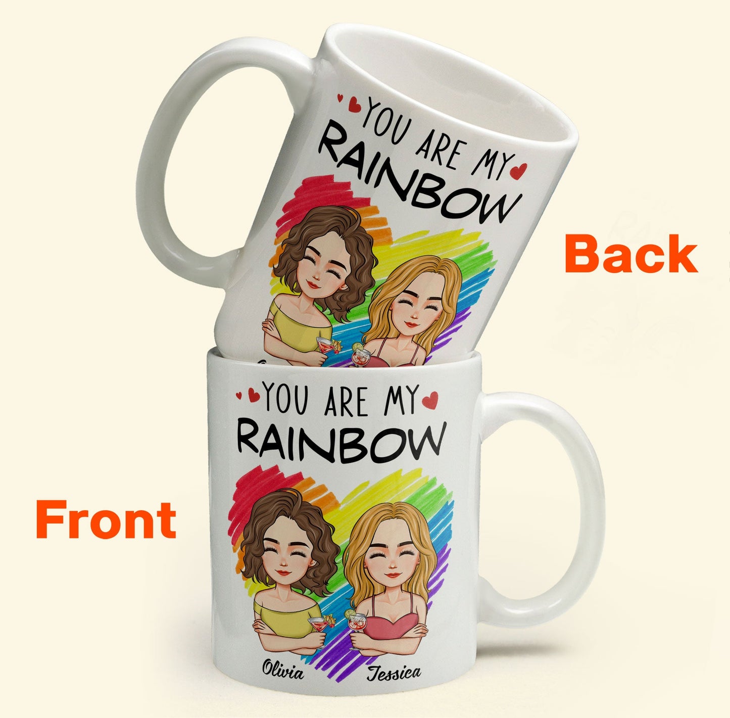 You Are My Rainbow - Personalized Mug