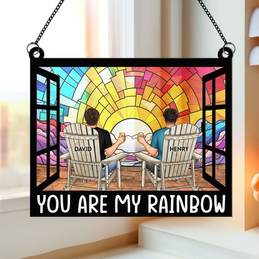 You Are My Rainbow - Personalized Window Hanging Suncatcher Ornament
