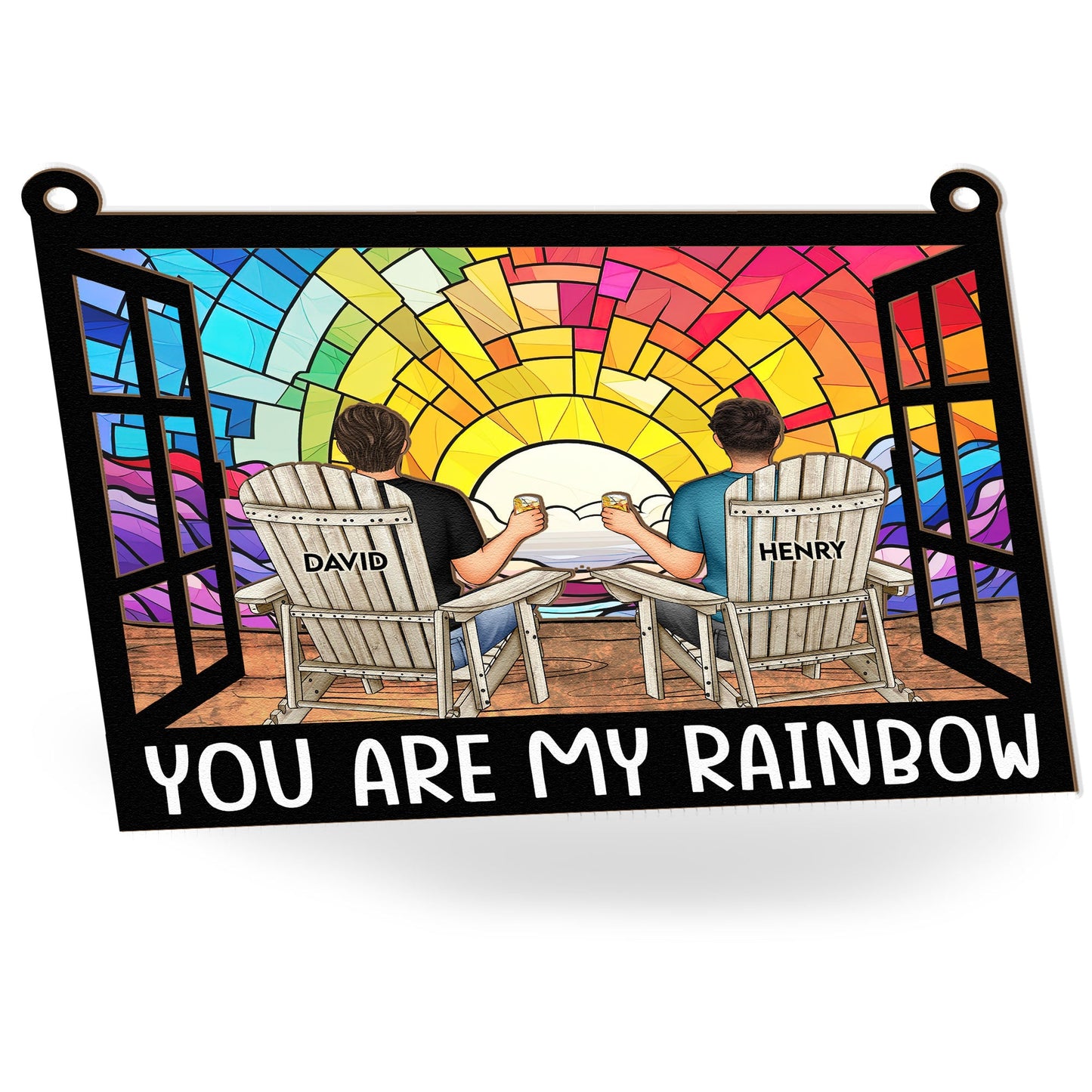 You Are My Rainbow - Personalized Window Hanging Suncatcher Ornament