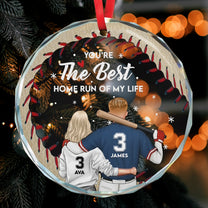 You Are The Best Home Run Of My Life - Personalized Glass Ornament