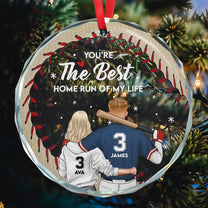 You Are The Best Home Run Of My Life - Personalized Glass Ornament