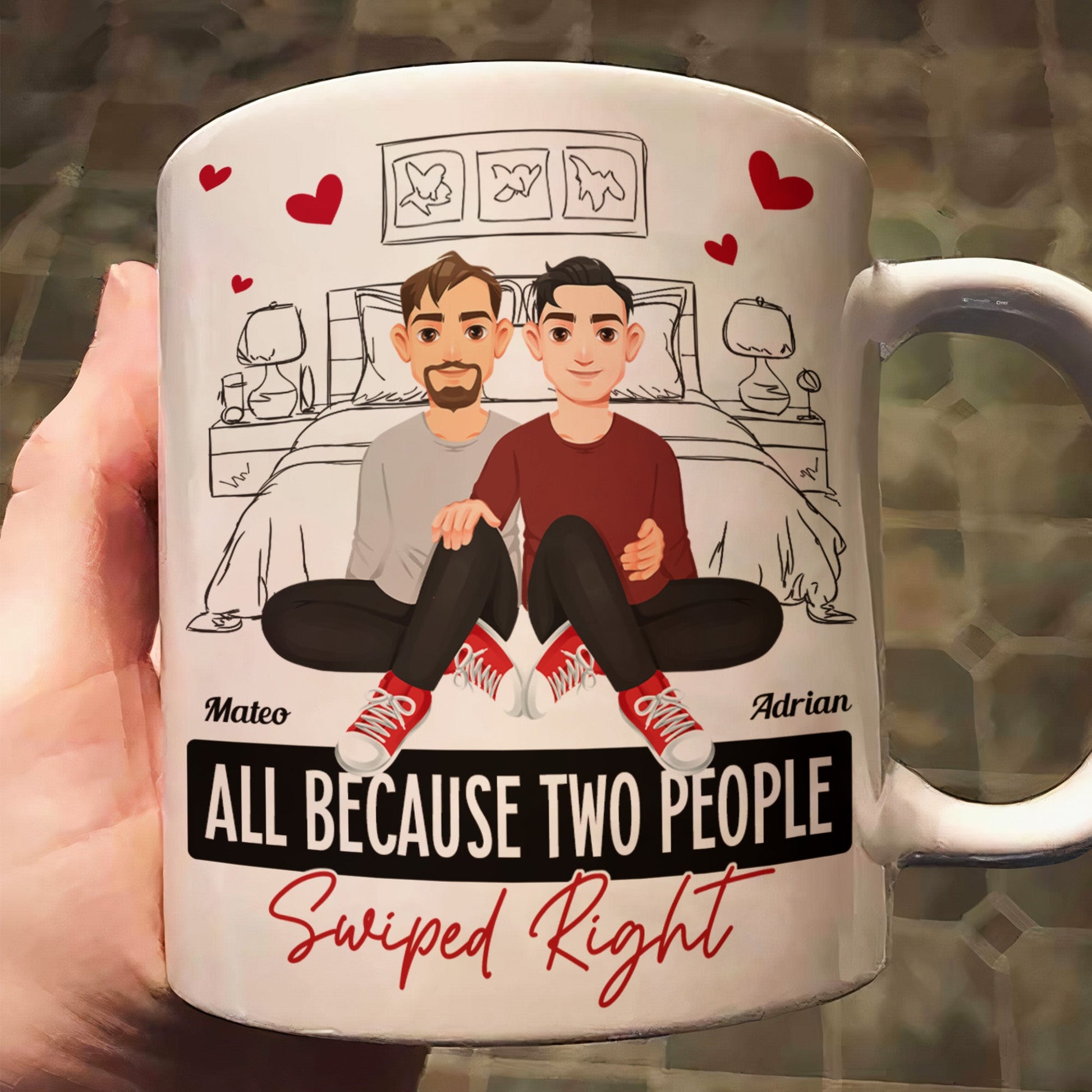 The Best Right Swipe Of My Life Mug Boyfriend Gift, Couple Mugs