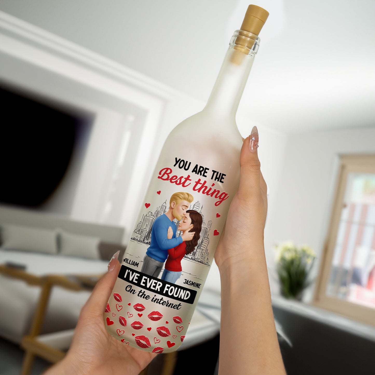 You Are The Best Thing I've Ever Found On The Internet - Personalized Bottle Lamp