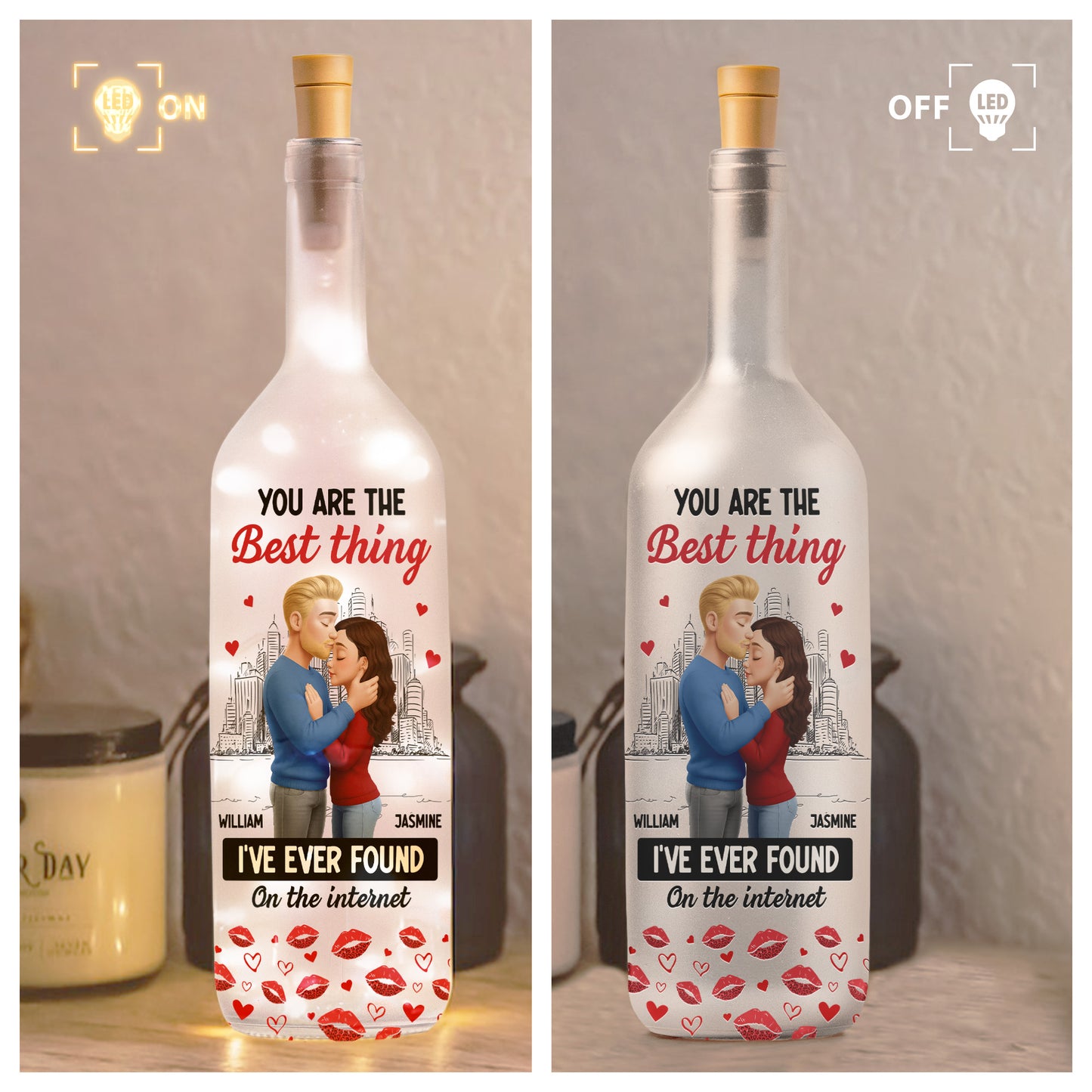 You Are The Best Thing I've Ever Found On The Internet - Personalized Bottle Lamp