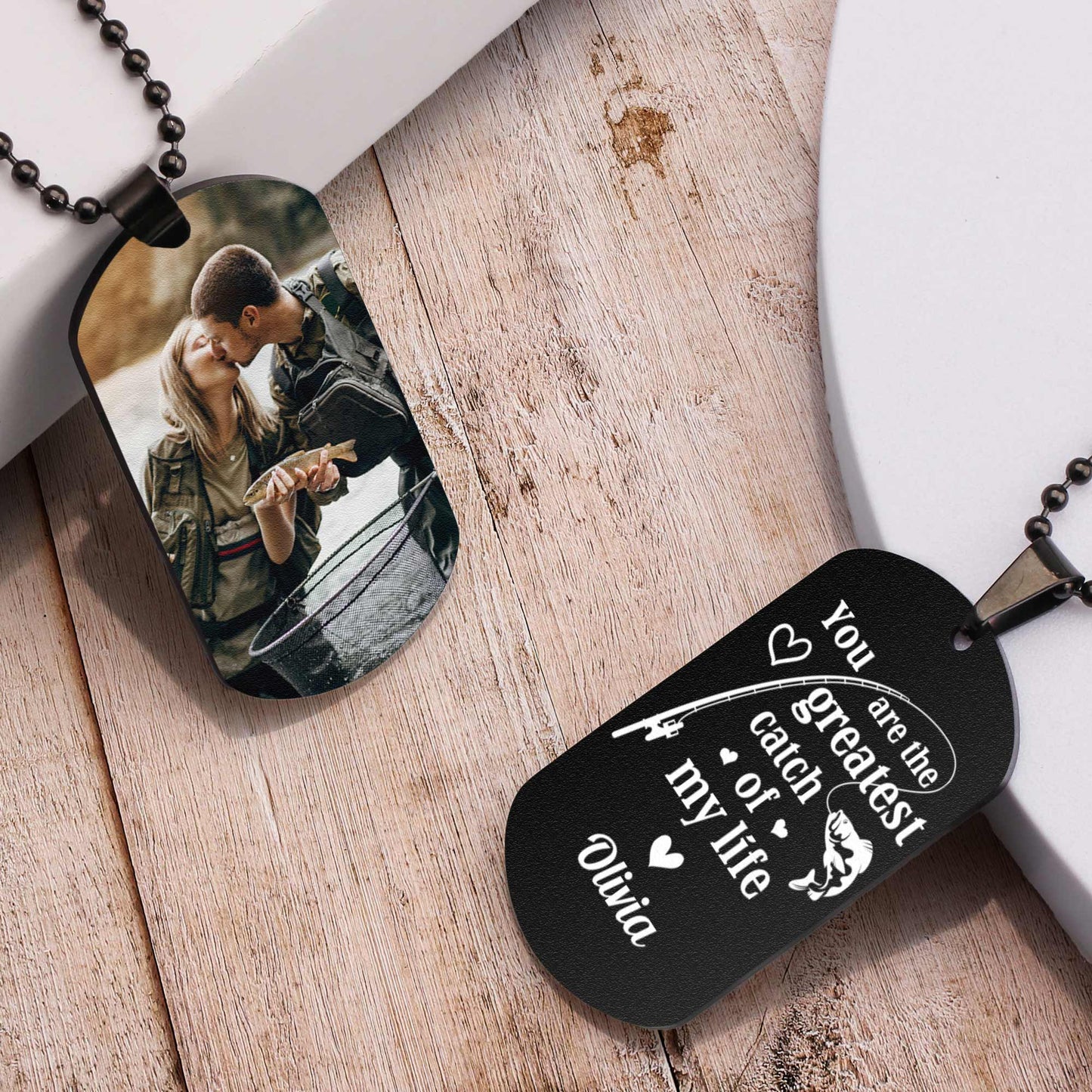 You Are The Greatest Catch Of My Life - Personalized Photo Dog Tag Necklace