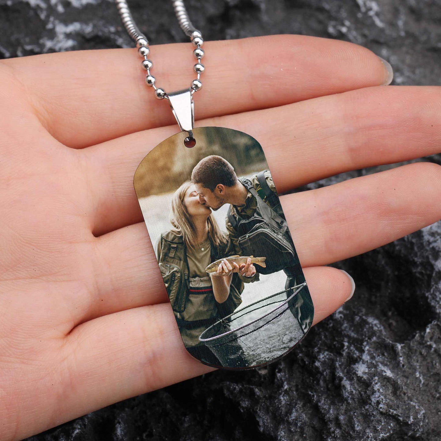 You Are The Greatest Catch Of My Life - Personalized Photo Dog Tag Necklace