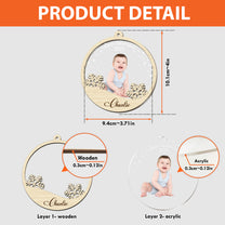 Baby's First Christmas With Snowflake - Personalized Photo Wood And Acrylic Ornament