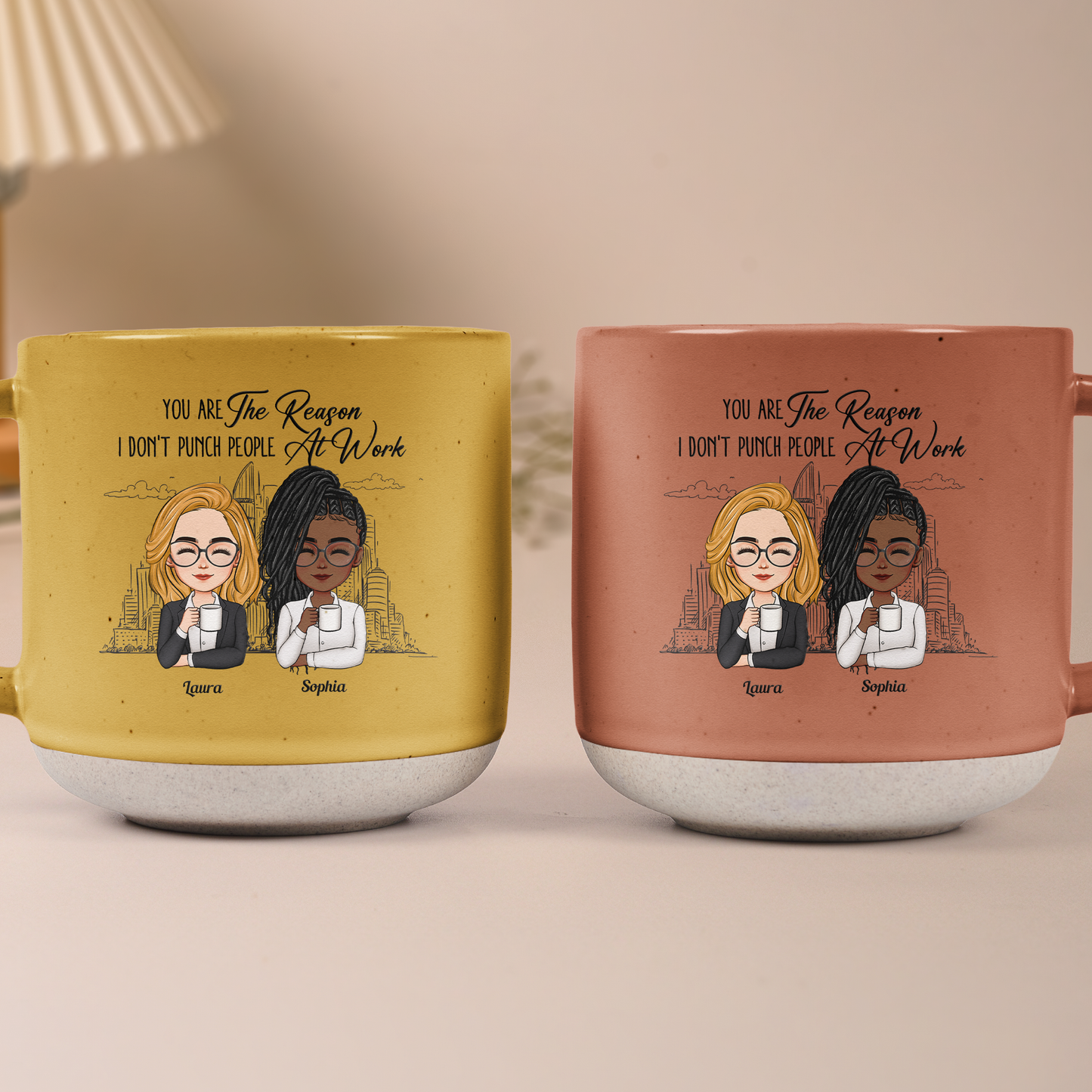 You Are The Reason I Don't Punch People At Work - Personalized Pottery Mug