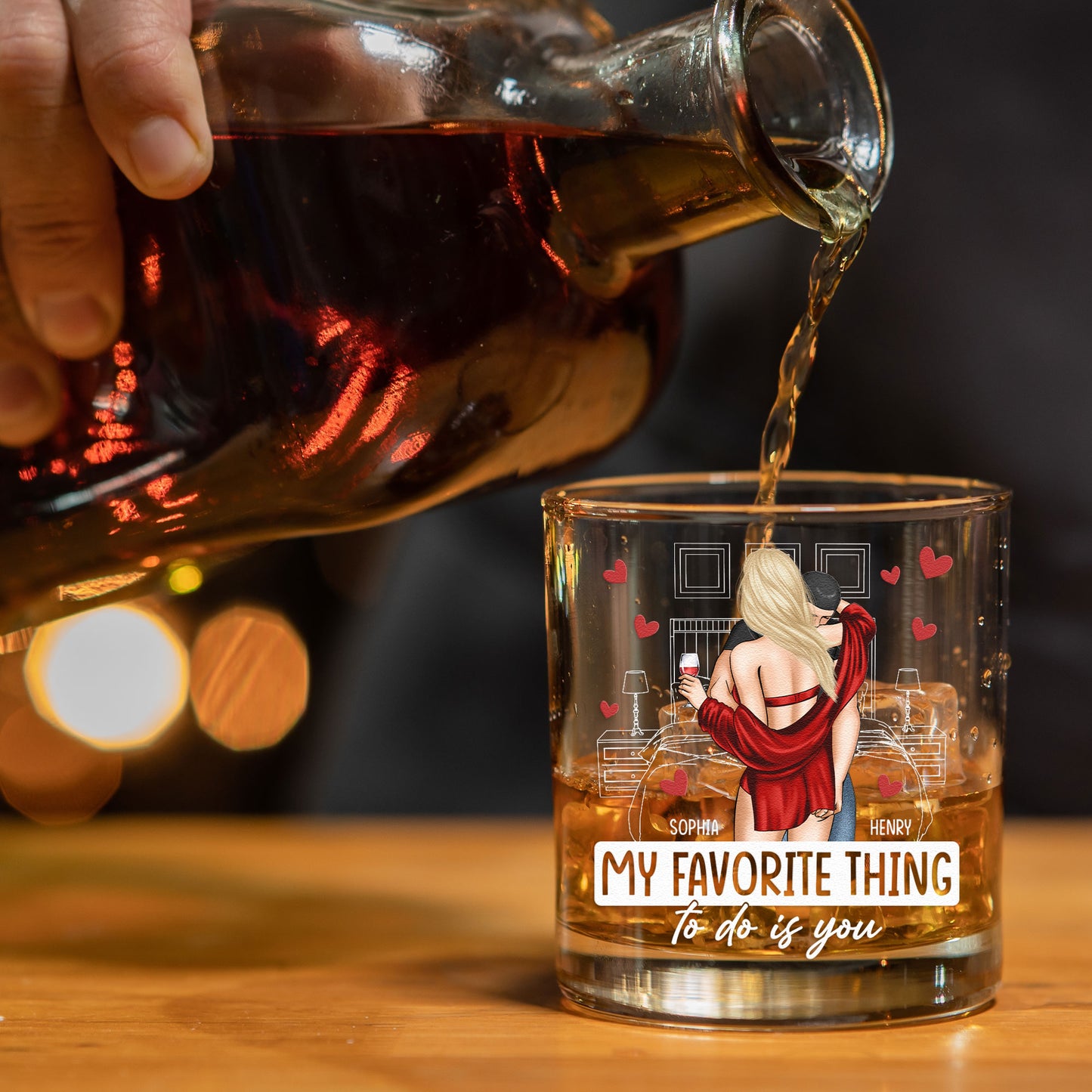 You Can Expect A Few Inches Tonight - Naughty Gifts For Wife - Personalized Whiskey Glass