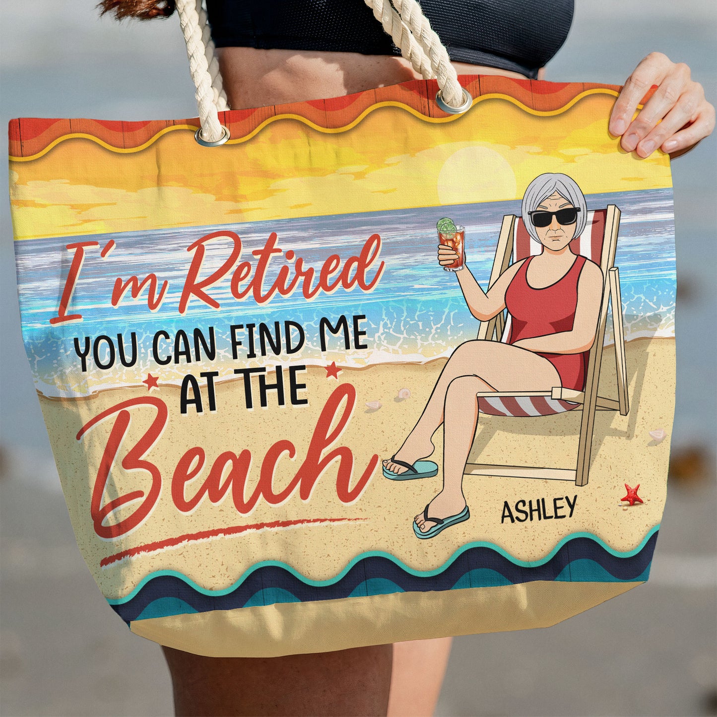 You Can Find Me At The Beach - Personalized Beach Bag