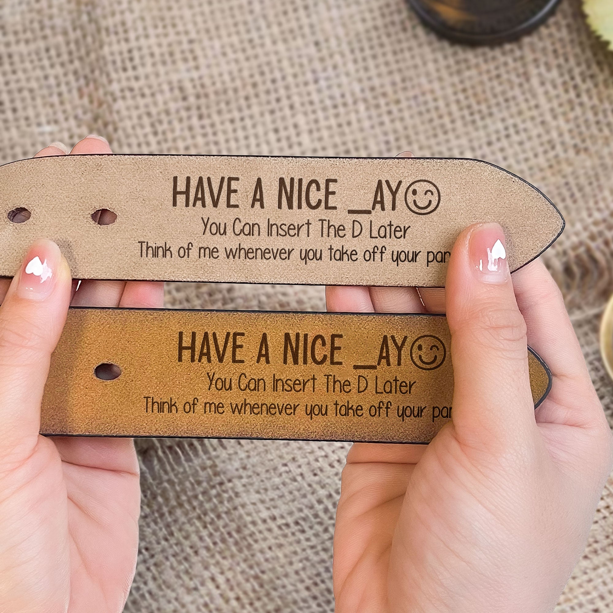 Father's Day Gifts, You Can Insert The D Later - Personalized Engraved Leather Belt