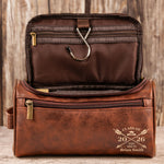 You Did It - Graduation Gift For Him - Personalized Leather Toiletry Bag