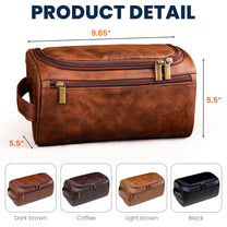 You Did It - Graduation Gift For Him - Personalized Leather Toiletry Bag