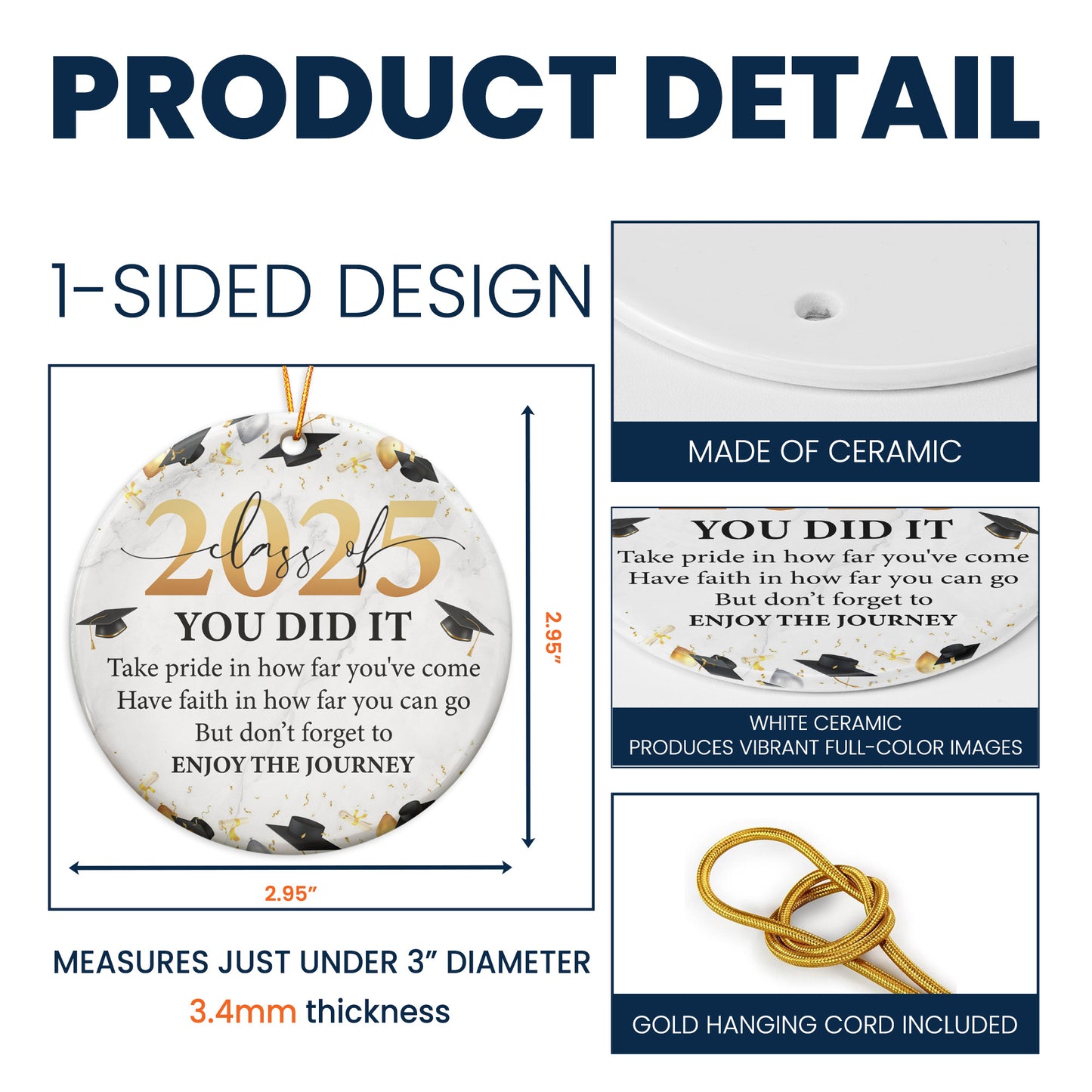 You Did It Take Pride In How Far You've Come - Ceramic Ornament