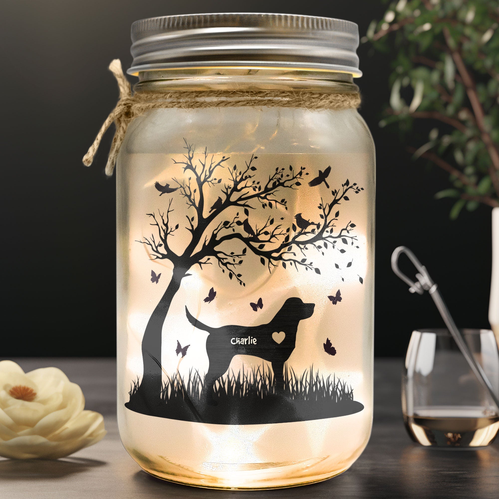 My Heart Was Not Ready To Lose You - Personalized Custom Mason Jar Light main image 0