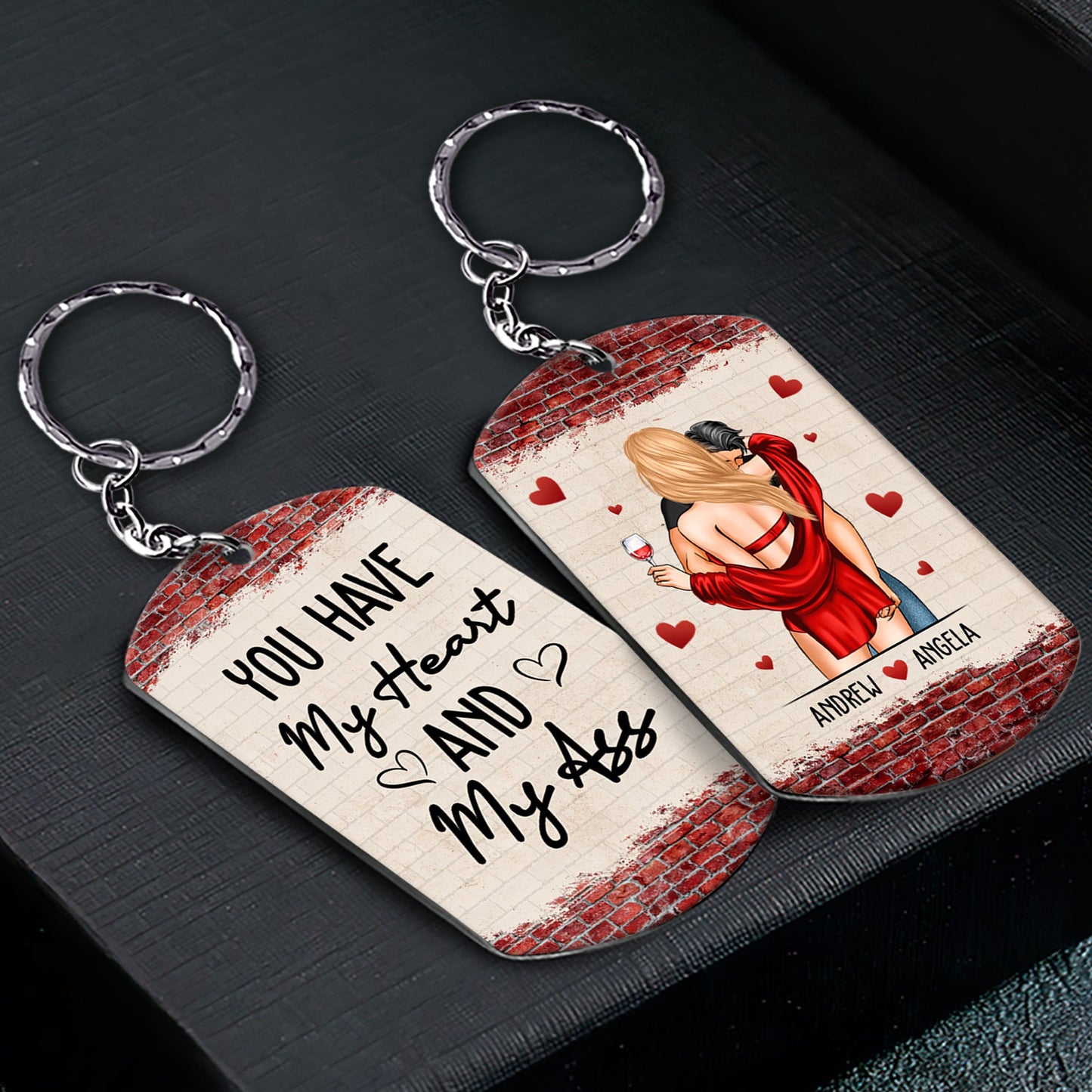 InterestPod You Have My Heart and My Ass - Personalized Keychain - Valentine Gift for Couple HA00