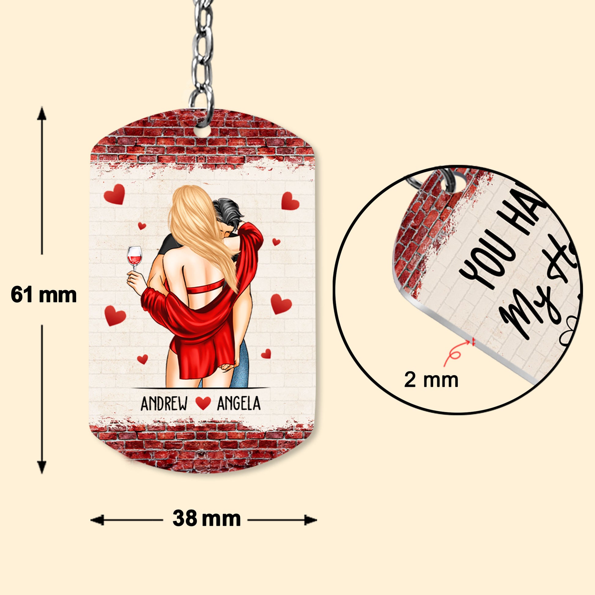 InterestPod You Have My Heart and My Ass - Personalized Keychain - Valentine Gift for Couple HA00