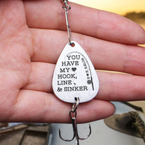 You Have My Heart, Hook, Line And Sinker - Personalized Fishing Lure Keychain