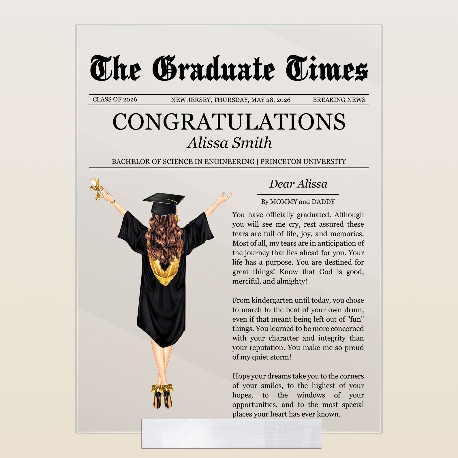 You Have Officially Graduated - Personalized Acrylic Plaque