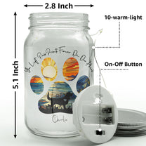 You Left Paw Prints Forever On My Heart - Personalized Mason Jar Light