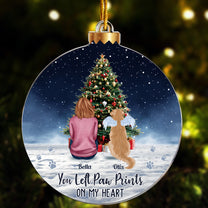 You Left Paw Prints On My Heart - Personalized Acrylic Ornament