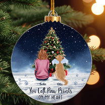 You Left Paw Prints On My Heart - Personalized Acrylic Ornament