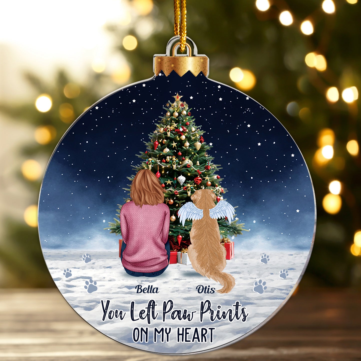 You Left Paw Prints On My Heart - Personalized Acrylic Ornament