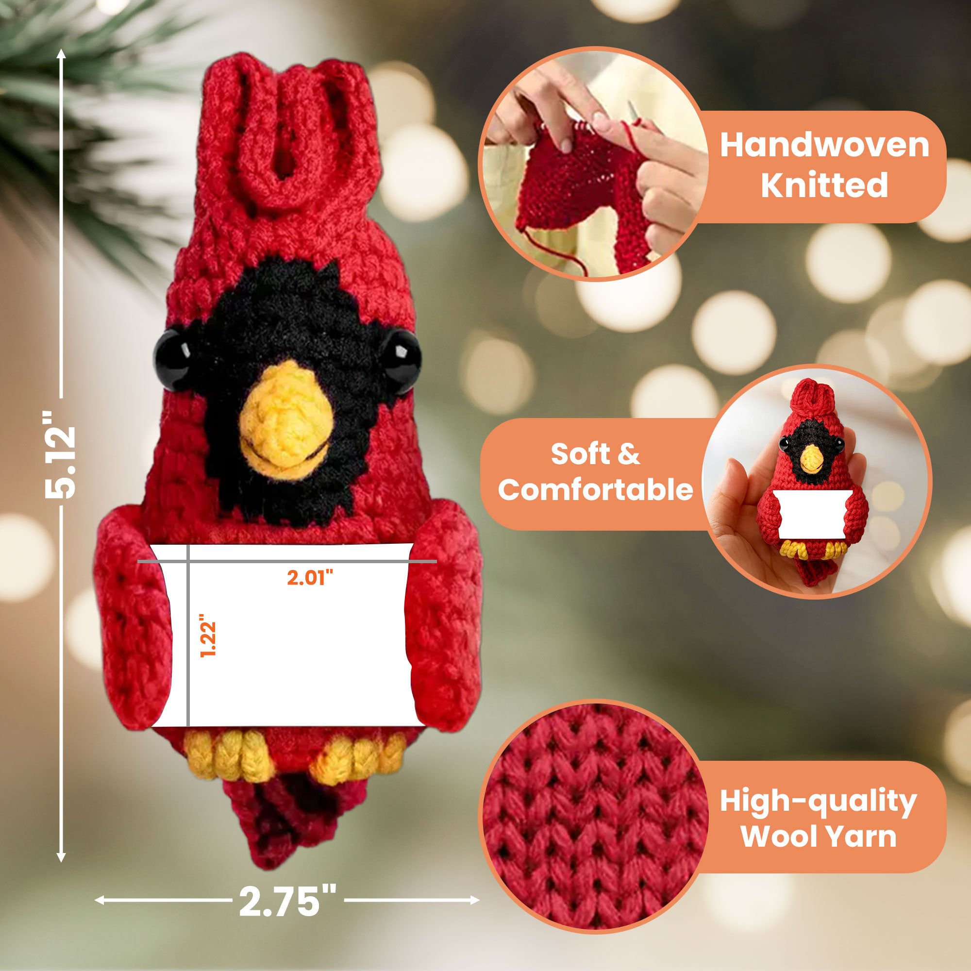 You Left Paw Prints On My Heart Dog Loss - Personalized Crochet Cardinal Ornament