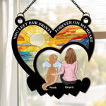You Left Paw Prints On My Heart - Personalized Window Hanging Suncatcher Ornament