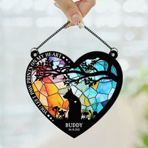 You Left Paw Prints On My Heart - Personalized Window Hanging Suncatcher Ornament