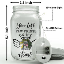 You Left Paw Prints - Personalized Photo Mason Jar Light