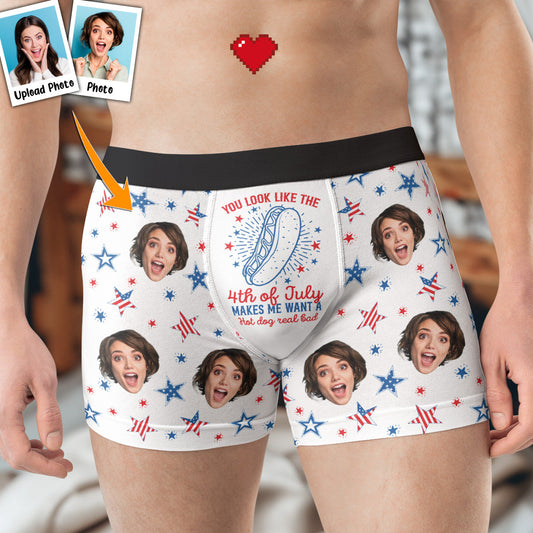 You Look Like The 4Th Of July - Personalized Photo Men's Boxer Briefs