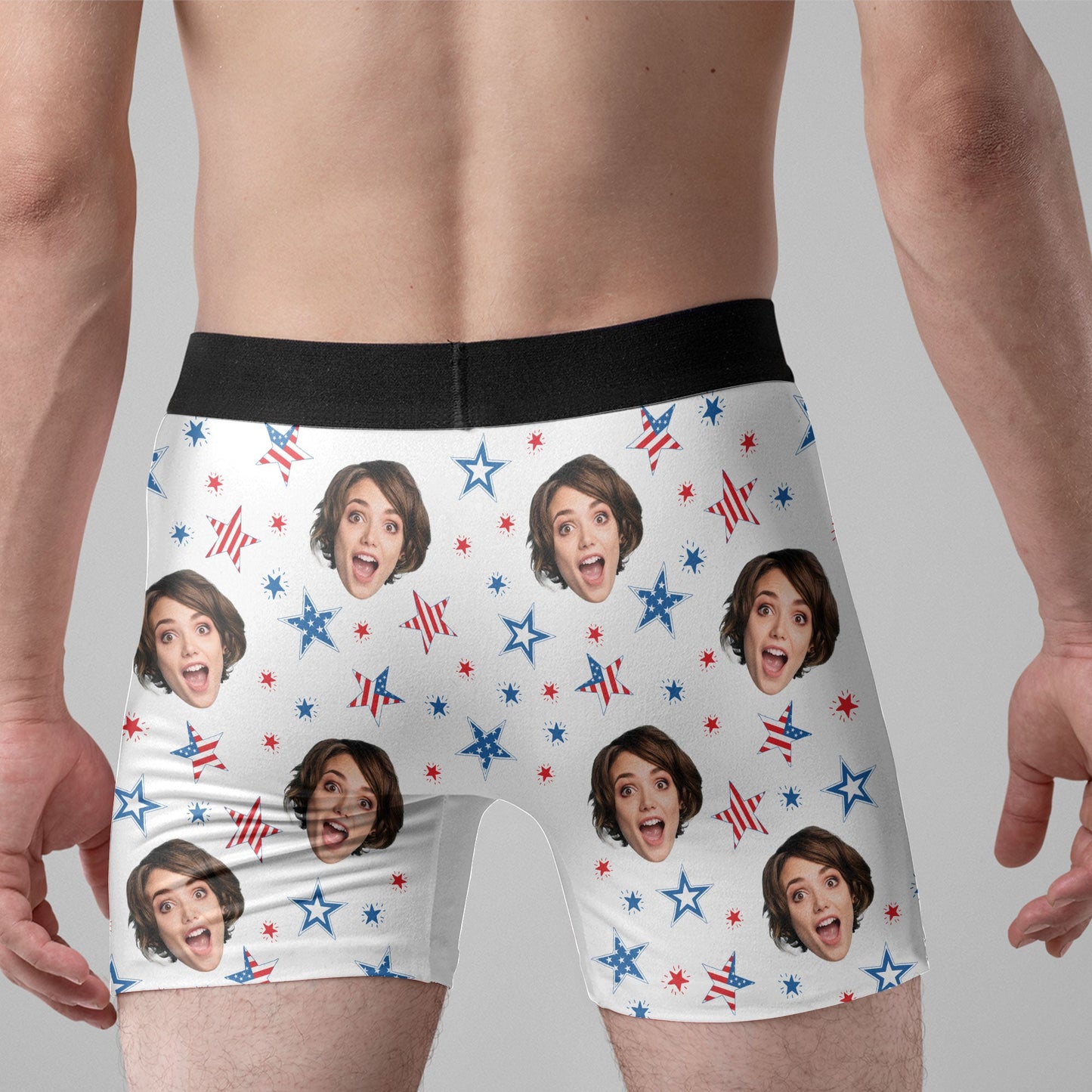 You Look Like The 4Th Of July - Personalized Photo Men's Boxer Briefs