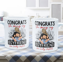 Congrats On Being My Boyfriend - Personalized Mug - Anniversary Gifts For Men, Husband, Him, Boyfriend