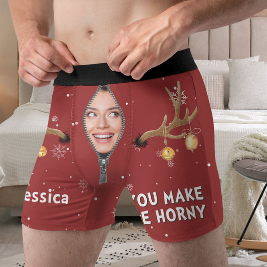 You Make Me Horny - Personalized Photo Men's Boxer Briefs
