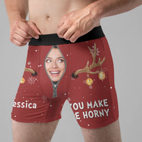 You Make Me Horny - Personalized Photo Men's Boxer Briefs