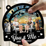 You, Me & The Dogs - Personalized Window Hanging Suncatcher Ornament