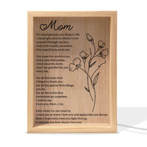 You Mean The World To Me  Birthflower Mom Gift - Personalized Frame Light Box