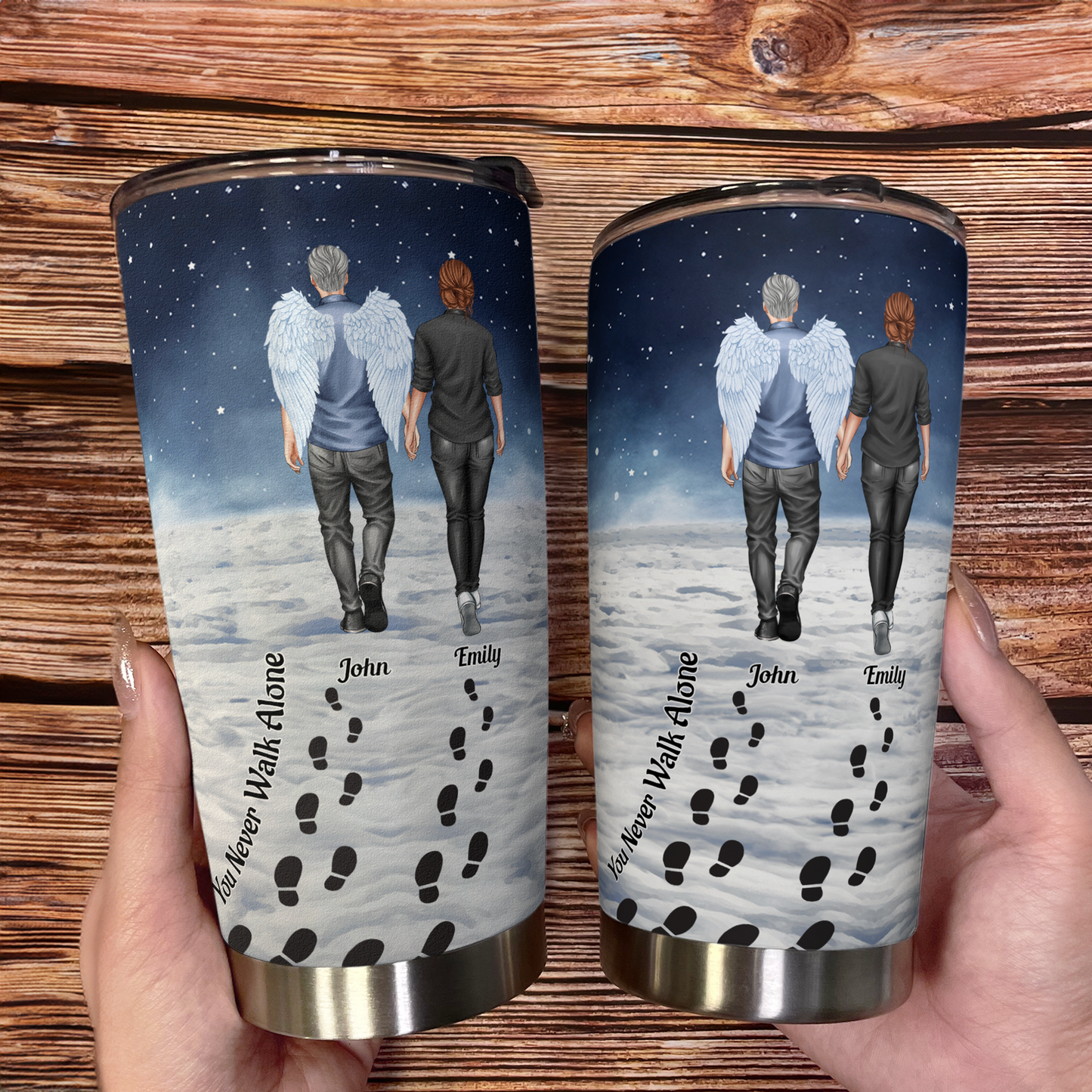 You Never Walk Alone - For Loss Of Loved Ones Memorial - Personalized Tumbler Cup