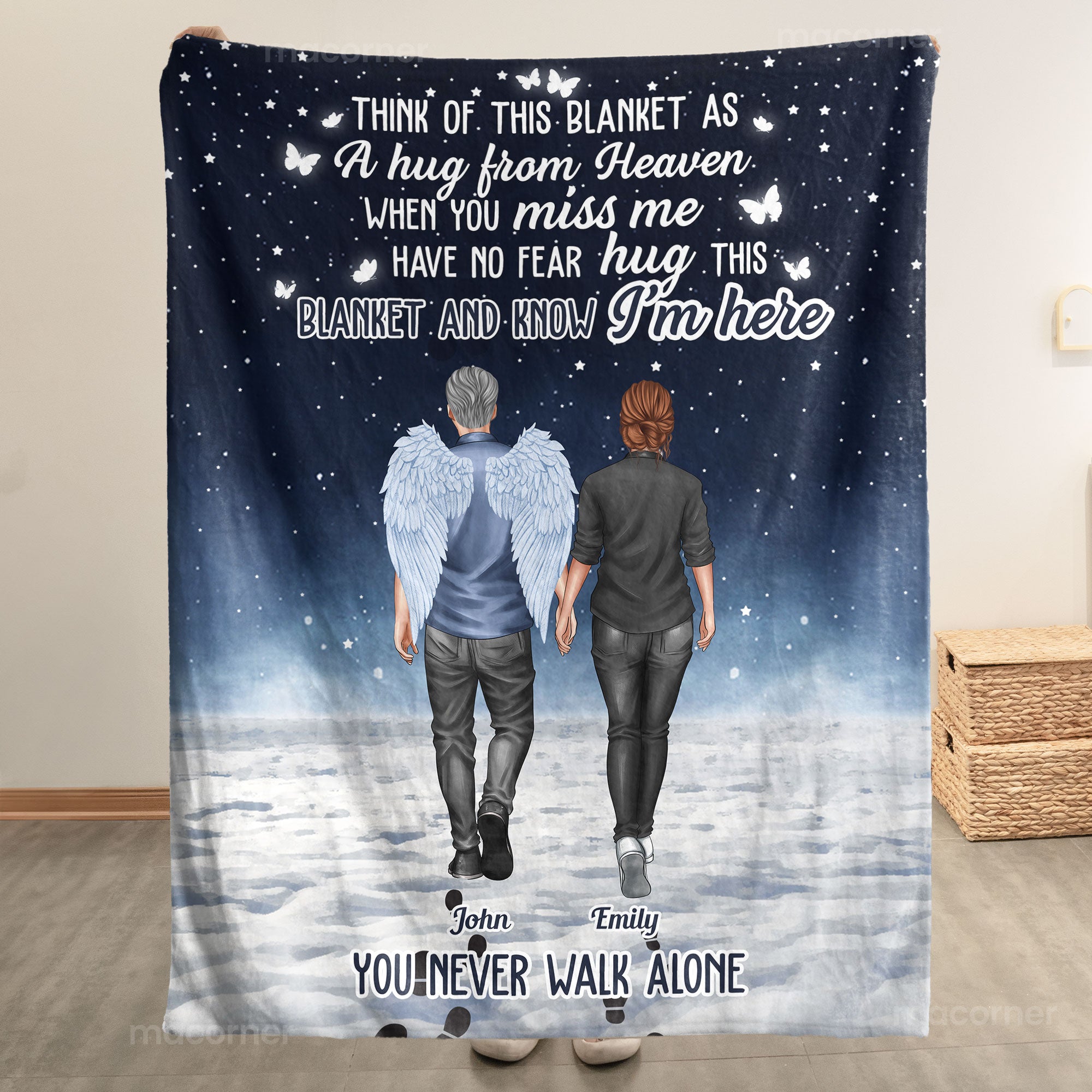 You Never Walk Alone Hug This Blanket And Know I'm Here - Personalized Blanket