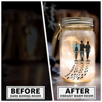 You Never Walk Alone - Memorial Gifts - Personalized Mason Jar Light