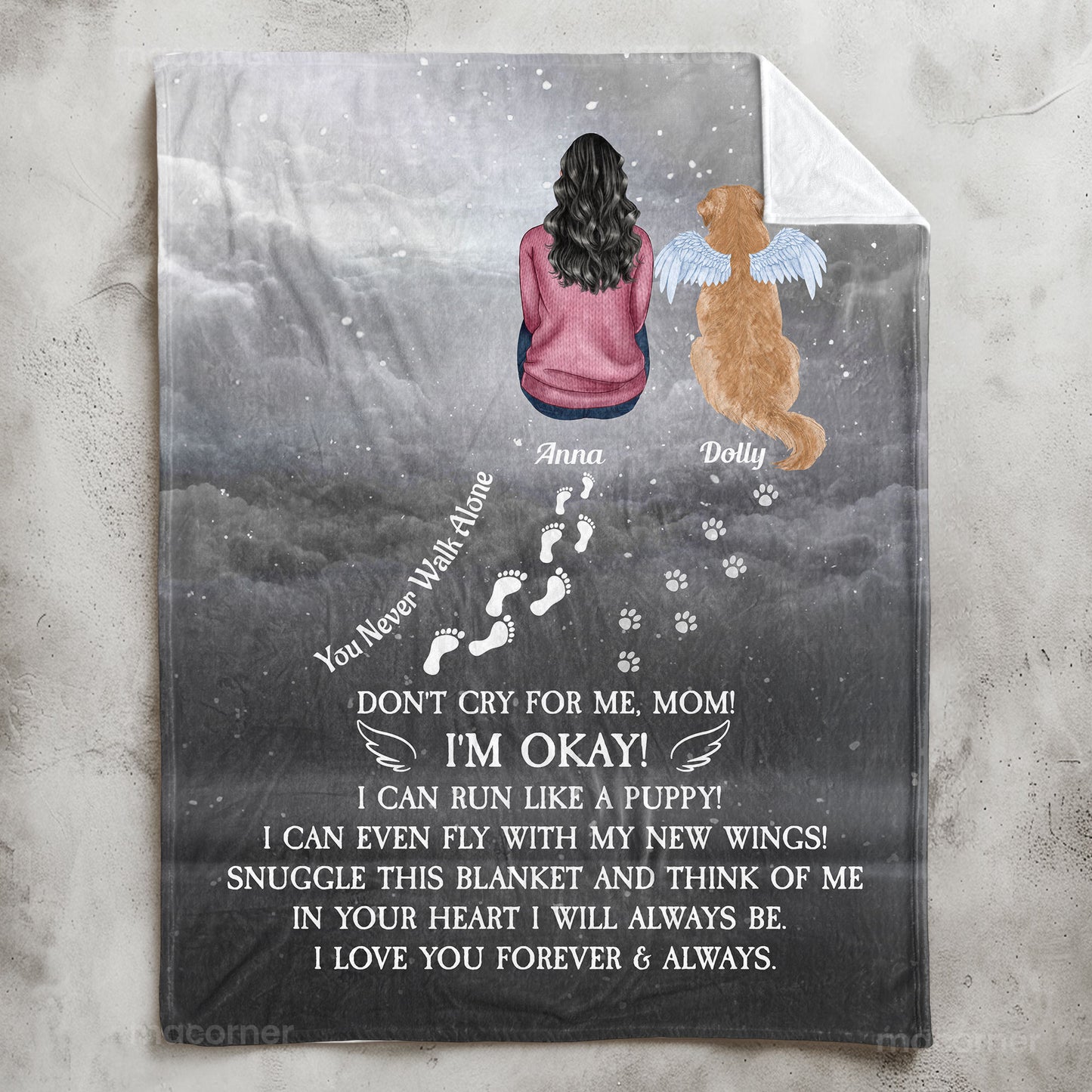 You Never Walk Alone Pet Loss Memorial - Personalized Blanket