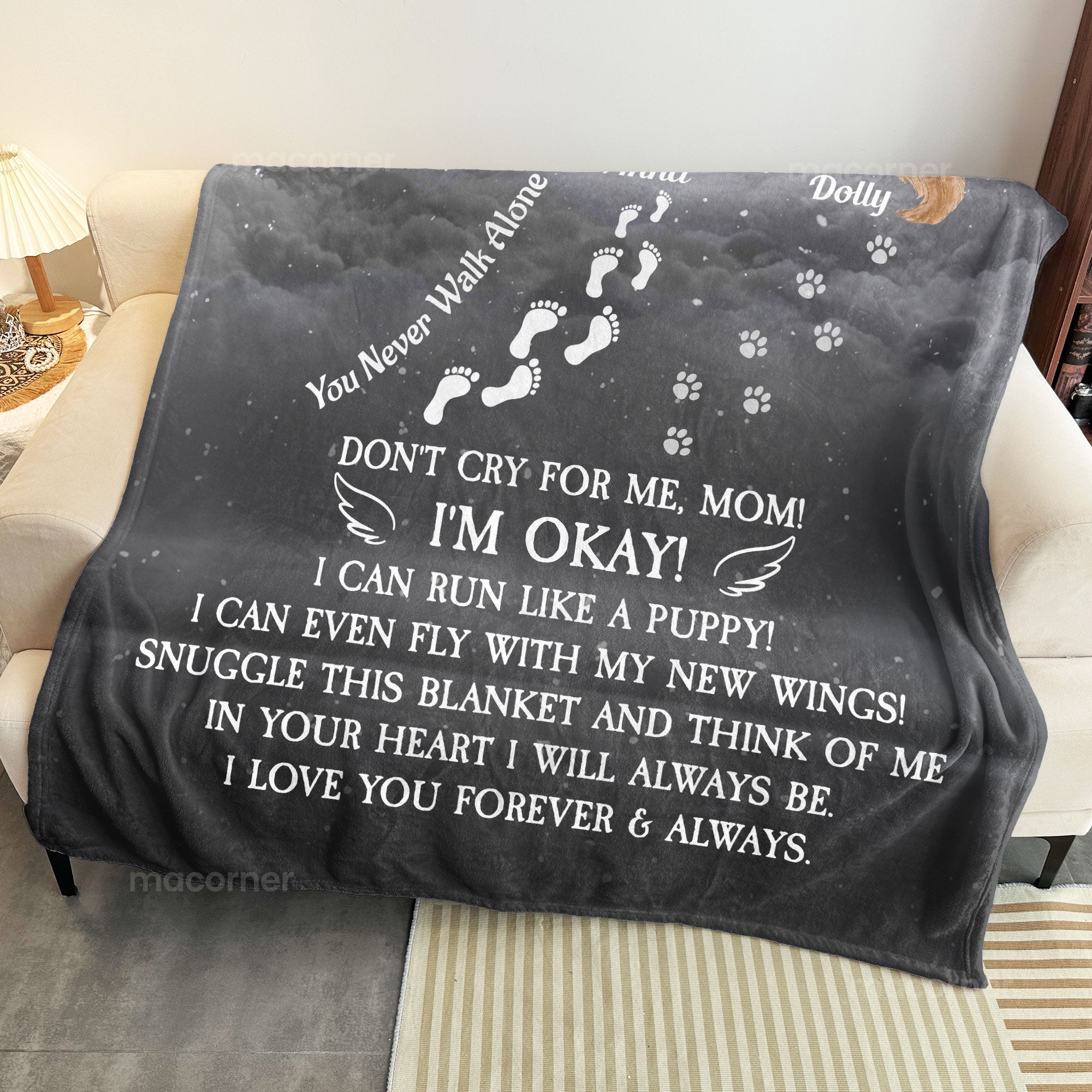 You Never Walk Alone Pet Loss Memorial - Personalized Blanket