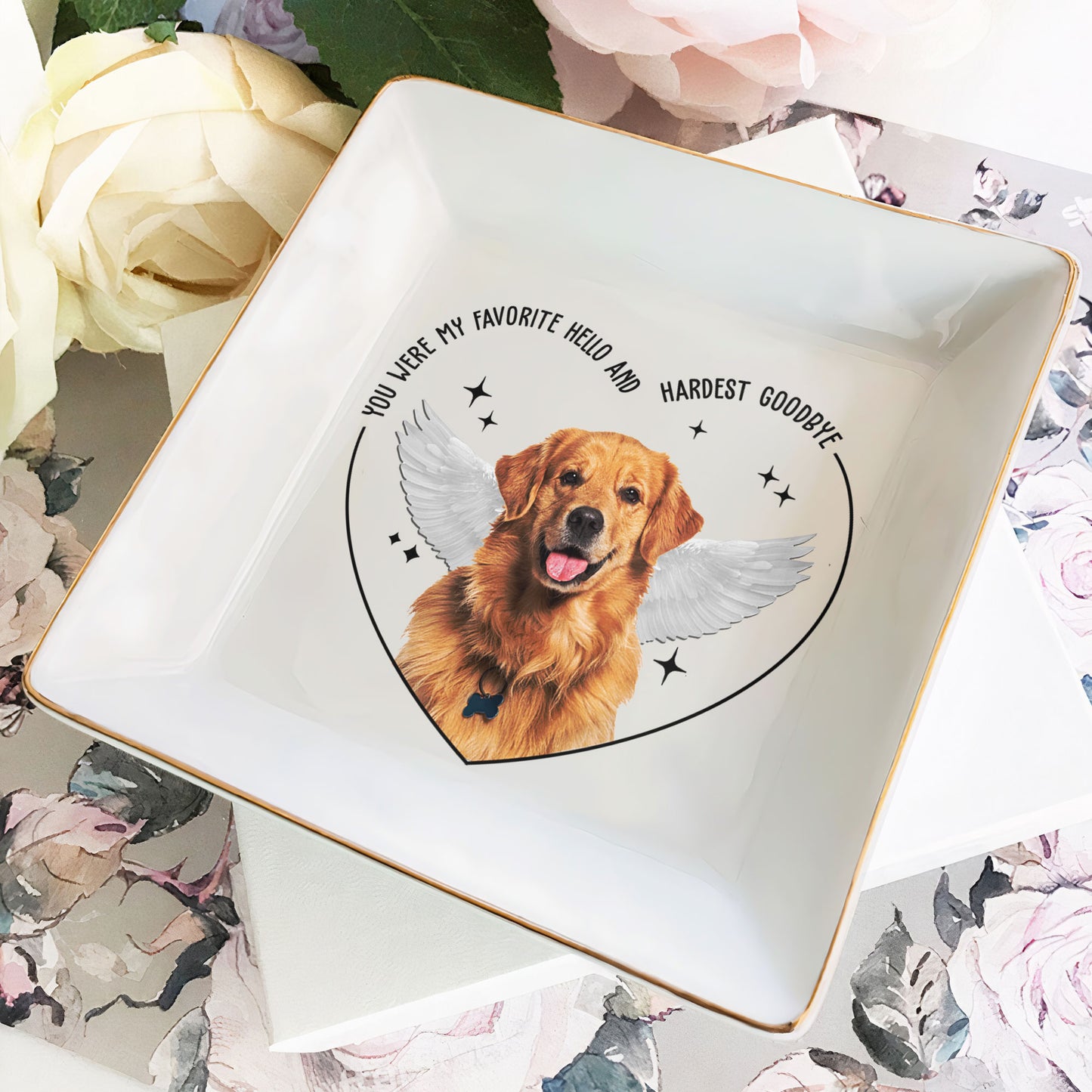 You Were My Favorite Hello And Hardest Goodbye - Personalized Photo Jewelry Dish