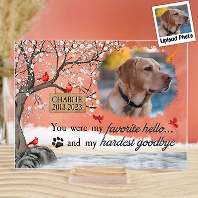 You Were My Favorite Hello And My Hardest Goodbye - Personalized Acrylic Photo Plaque