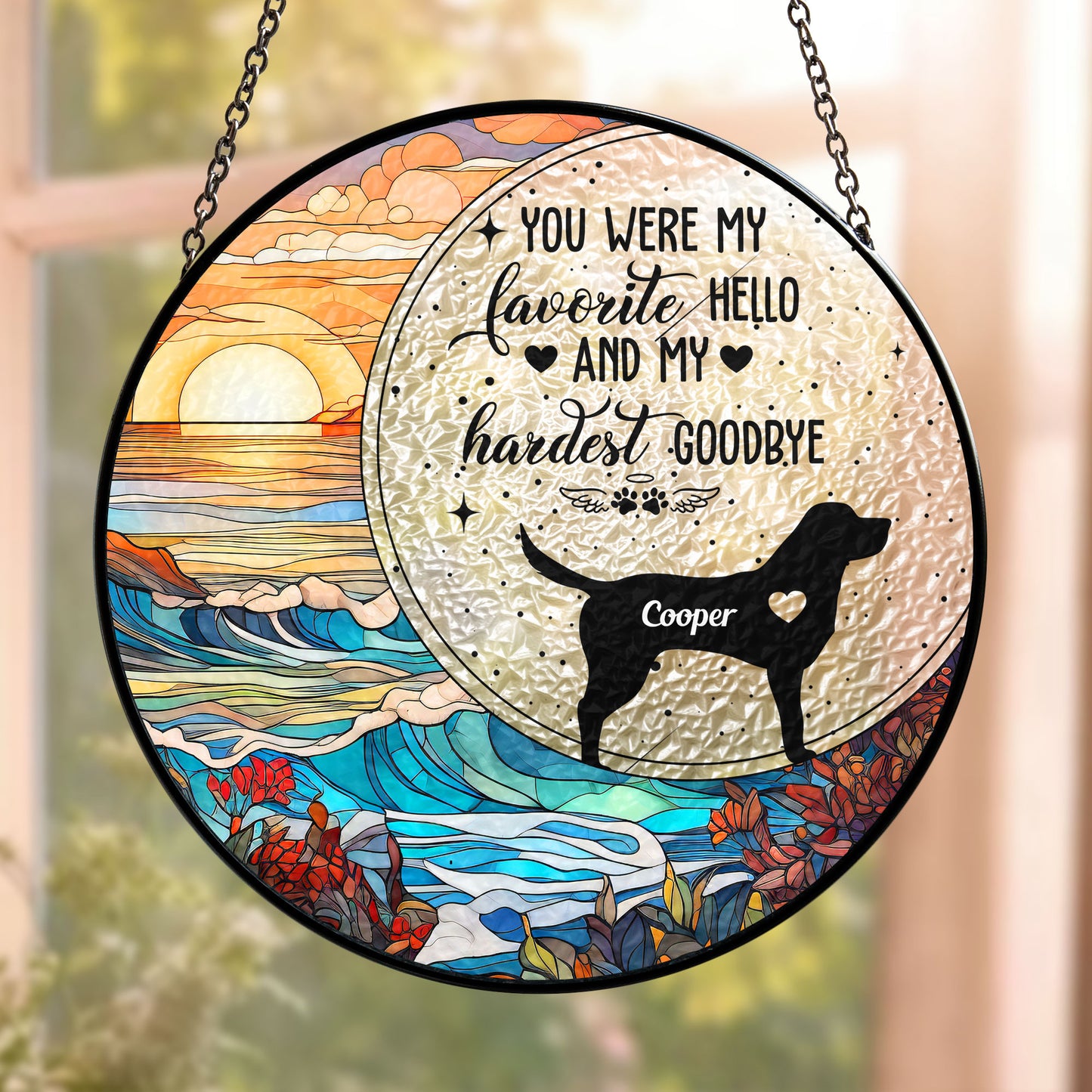 You Were My Favorite Hello - Personalized Stained Glass Window Hanging Suncatcher